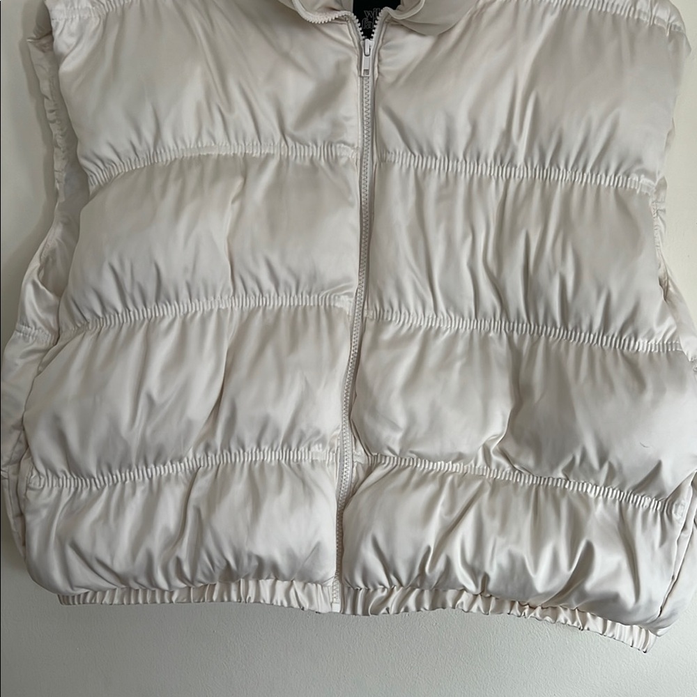 Wild Fable Cream Quilted Vest with High Collar - Picture 4 of 8